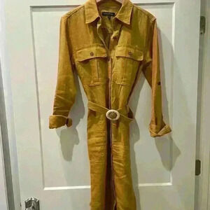 Banana Republic mustard shirt dress